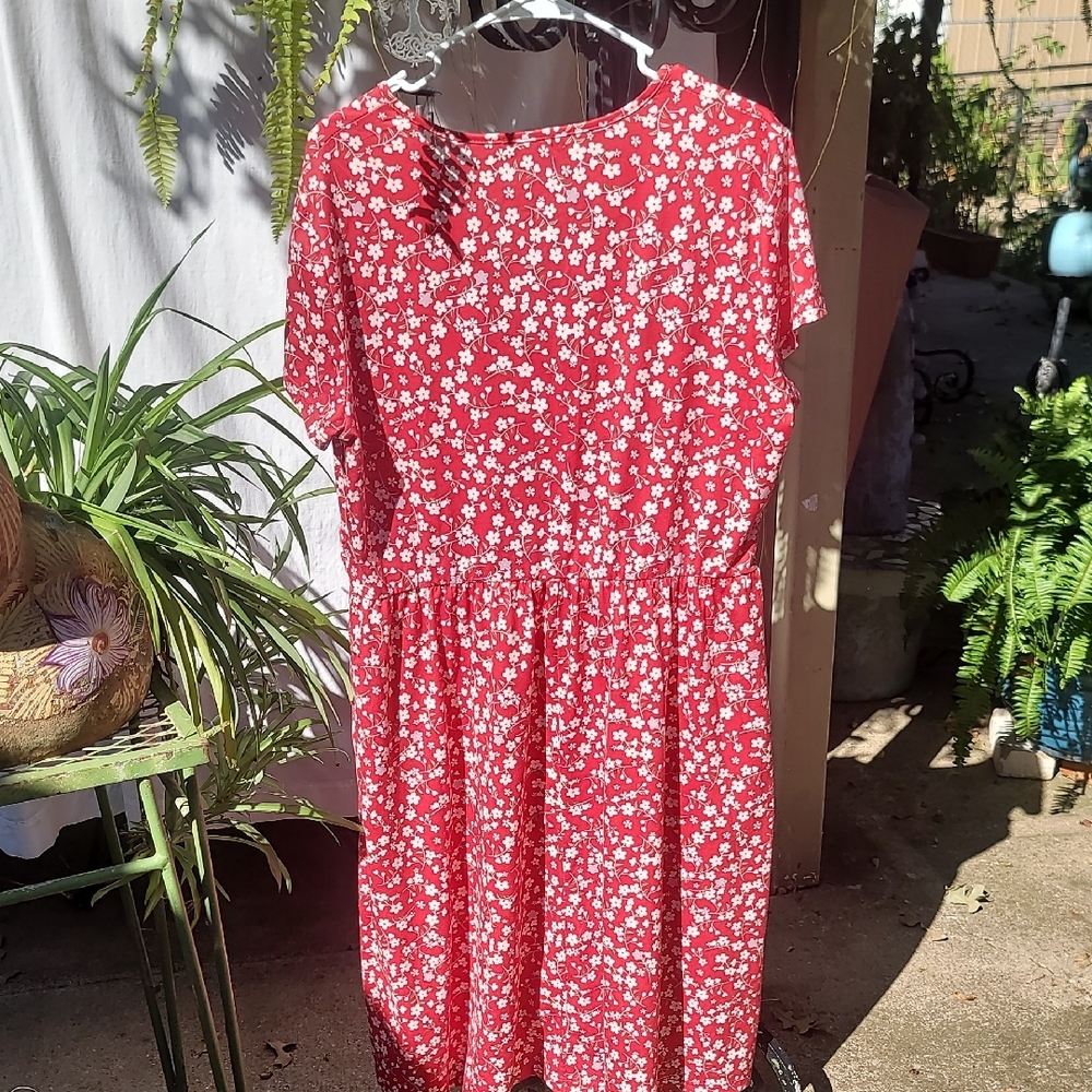 Ouges Red Floral Dress Xxl - image 4